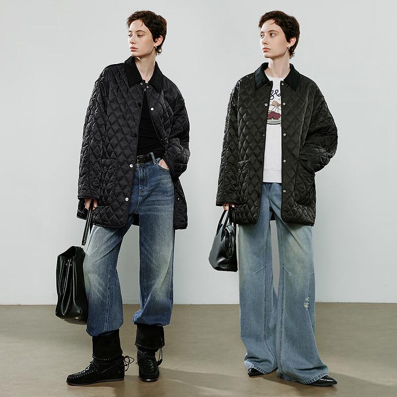 Women's Retro Diamond Quilted Workwear Jacket