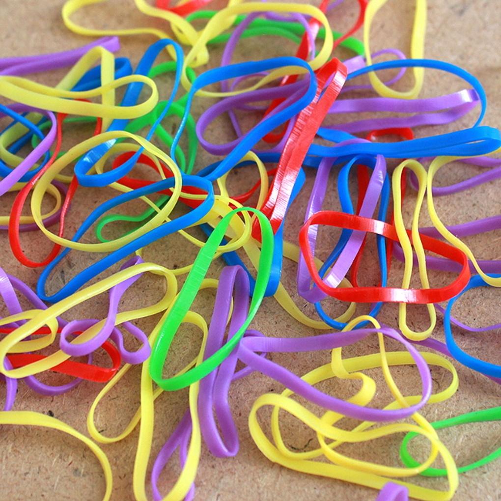 Women's Colored Rubber Hair Band Scrunchies (50 Pieces)