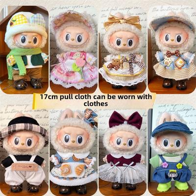 17cm Labubu Plush Doll Clothes Changeable Outfits for Dolls