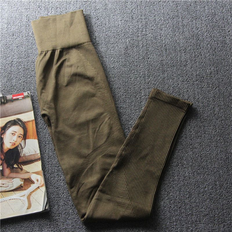 

Yoga Autumn and Winter High Waist Abdominal Elastic Ankle-Length Fitness Pants Bronze XS