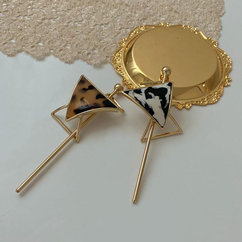 Rimmano Leopard Hairpin Women s Triangle Hairpin Marble Milk Cow