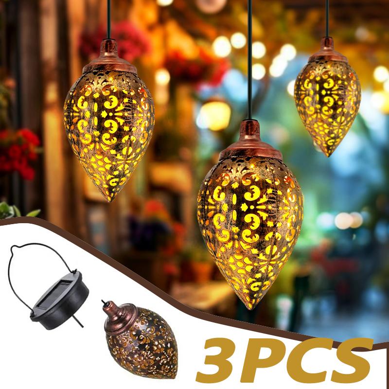 Water Drop-Shaped Outdoor Solar Projection Light – Waterproof & Hollowed-Out for Garden, Patio, Stair, Fence, Street, Landscape