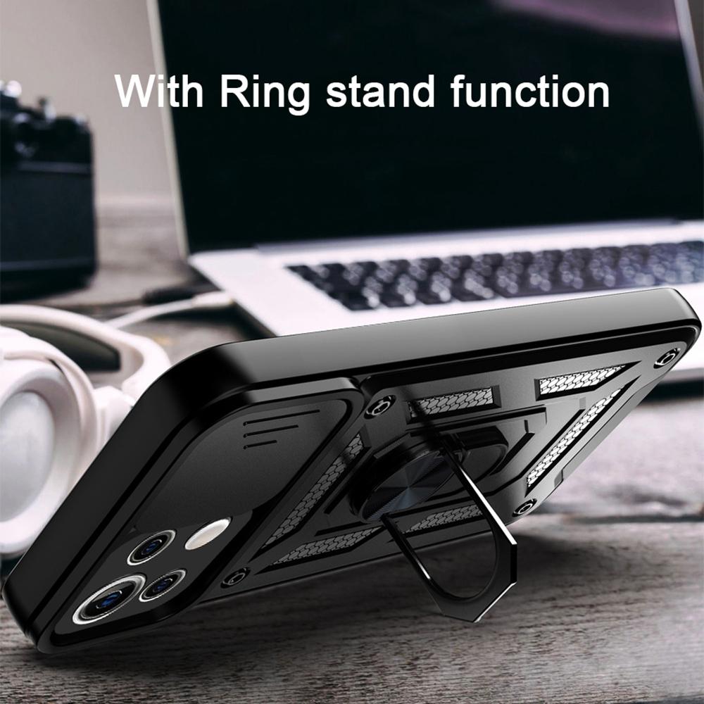 Nárazuvzdorné pouzdro pro Xiaomi Mi 11 Lite 5G NE 1i 11T Kryt s kroužkem, push-pull fotoaparátem a ochranným krytem pro POCO M3 M4 Pro