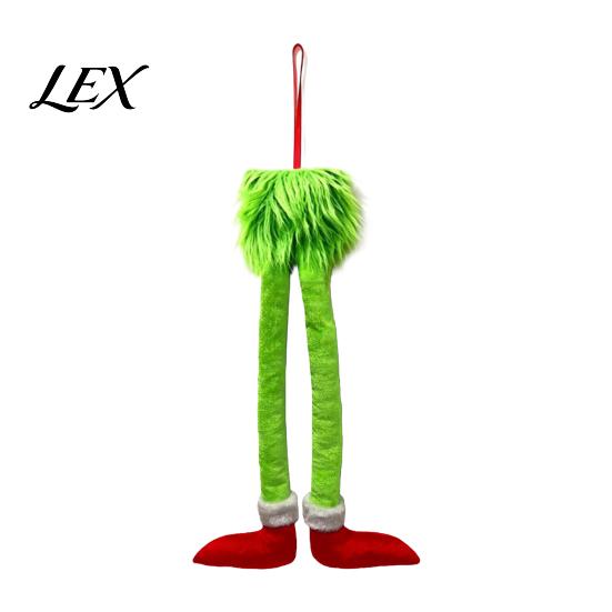 Seasonal Car Interior Embellishments Funny Elf Legs Hanging Ornament, Christmas Tree Decor with Soft Whimsical Themed Decorations Plush, Red