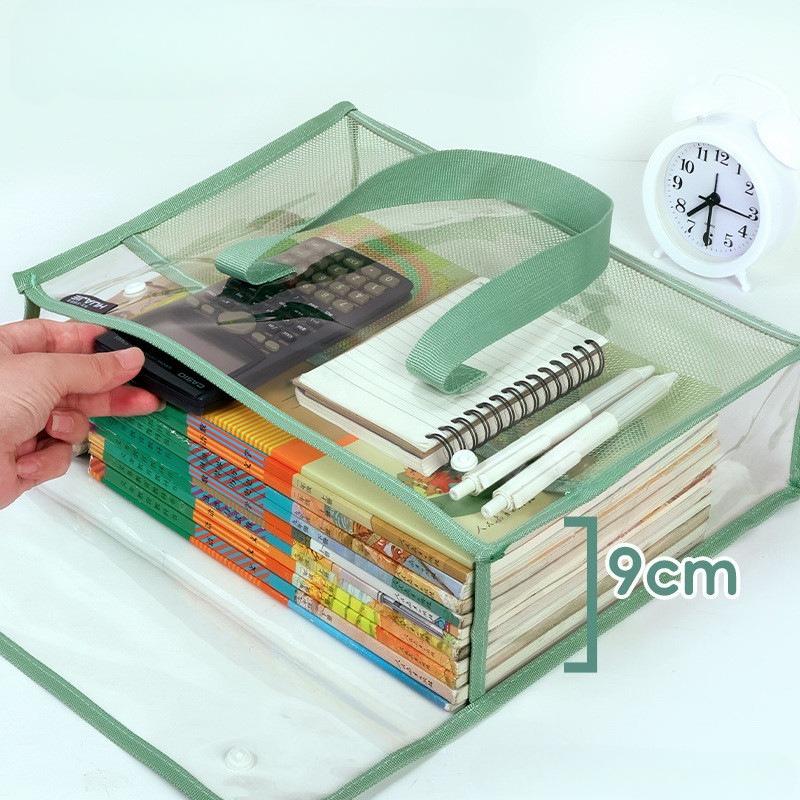Thickened Tote Bag Document Bag A4 Transparent Waterproof and Durable Student Exam Tutoring Test Paper Homework Book Storage Bag