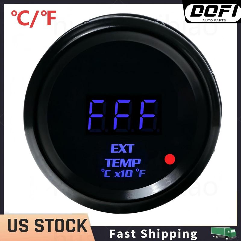 2  52mm Auto Car Digital Exhaust Gas Temperature Gauge Blue LED Switchable ℃ / ℉ Dofi Gauges Car Accessories