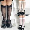 1 Pair Sweet Kids Girls Calf Sock Fashion Bowknot Heart Style Knee High Sock for Toddler Summer Thin Soft Elastic Sock One Size