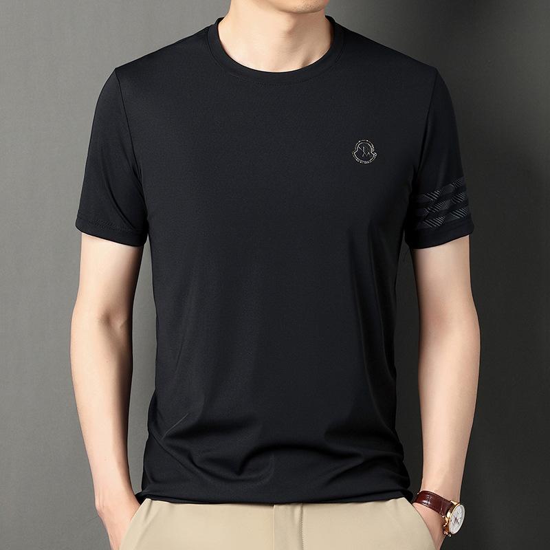 Tričko s krátkým rukávem Pánské letní tričko s kulatým výstřihem Ležérní Top Tenké elastické Minimalistické tričko s polovičním rukávem Muži