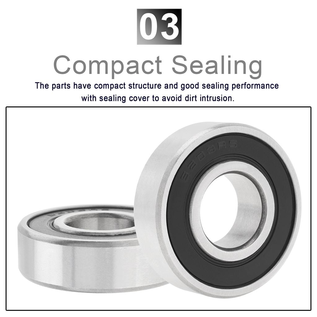 6203-2RS Rubber Sealed Deep Groove Ball Bearing, High Speed Bearing for Electric Motorcycle