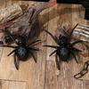 Halloween Spider Decoration Prank Toy Realistic Plastic Spider Hanging Ornament LED Light Up Black Spider Prop