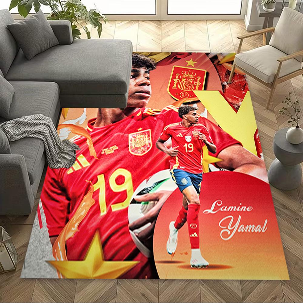 Yamal's Future Football Floor Rug Office Rug Suitable for Decorate room Dormitory Game Room Dining Room Anti-slip Rug Decorate Offices Gift for