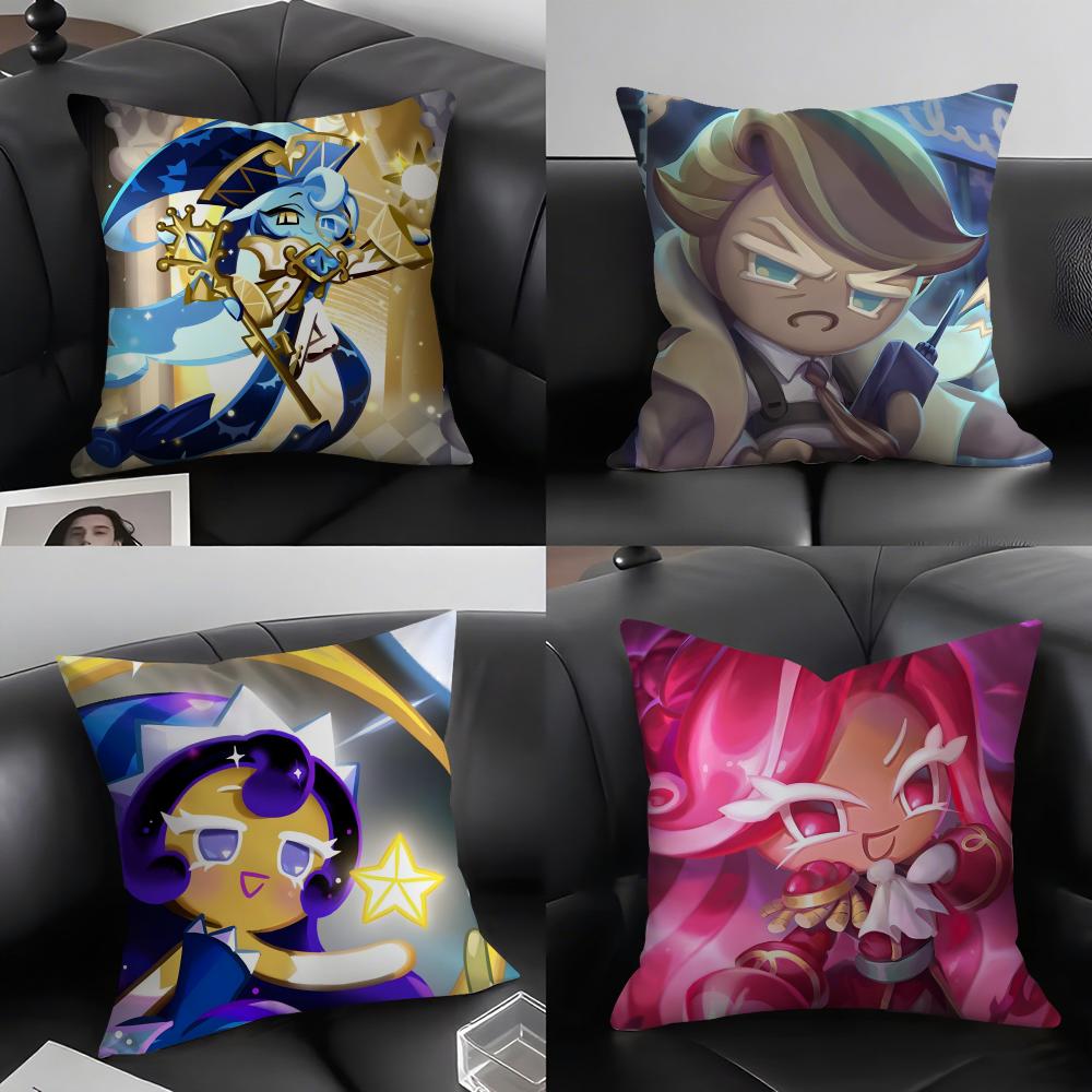 CCookie RunN Kingdom Cartoon Cushion Cover Pillowcase Ultra Soft Skin Friendly Fabric Cloud Like Comfort Concealed Zipper