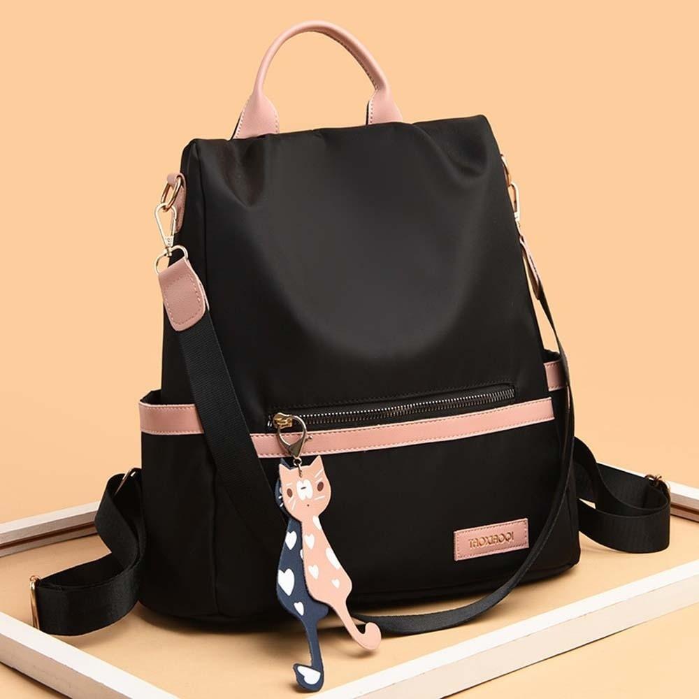 Polyester Oxford Cloth Daypack Large Capacity Contrast Color School Bag  Outdoor