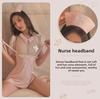Sexy Transparent Lingerie Soft Yarn Slit Skirt Nurse Uniform Set 9040