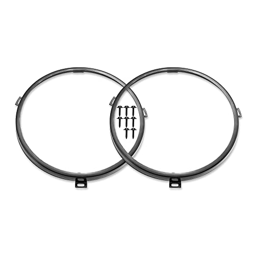 

X AUTOHAUX Round Headlight Mounting Brackets, Ring Headlamp Bezel Covers for Jeep Wrangler JK (2007-2017), Black, 1 Pair