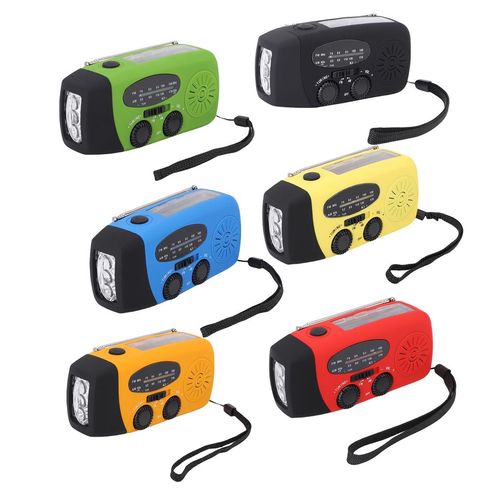Emergency Hand Crank Radio with 3 LED Flashlight AM FM NOAA Portable Weather Radio Solar Powered Rad