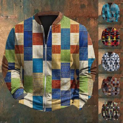 Sudadera con estampado retro e informal con degradado para hombre
