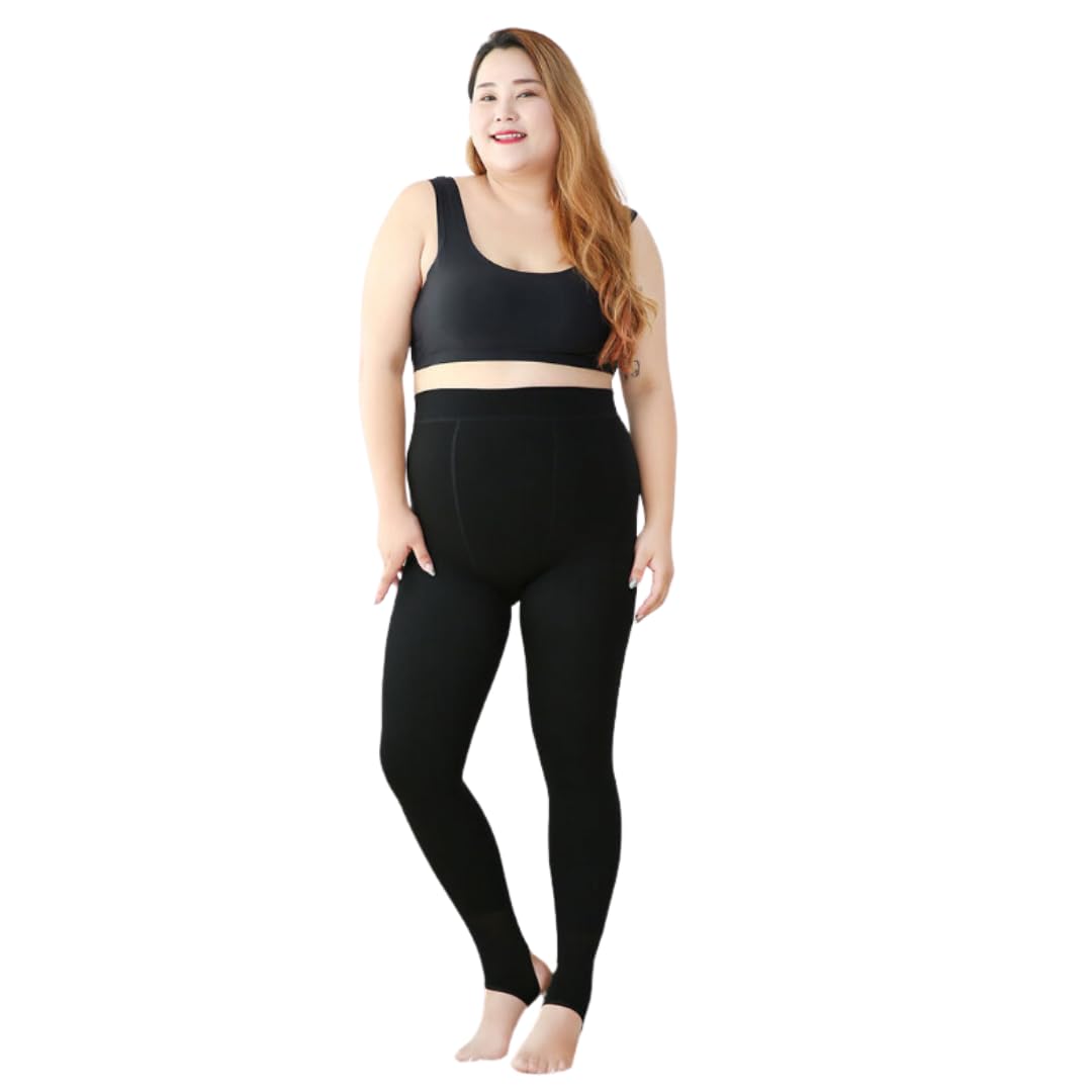 

Колготки Uccellino свободного кроя, больших размеров, на флисовой подкладке, плотные, теплые, удлиняющие ноги, больших размеров (Черный, очень толстый)