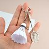 Elegant Badminton Racket Keychain Sports Themed Keyring Fashionable Key Accessory for Athletes Unique Key Holder