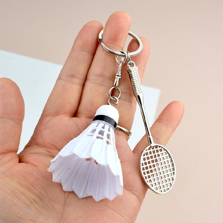 Elegant Badminton Racket Keychain Sports Themed Keyring Fashionable Key Accessory for Athletes Unique Key Holder