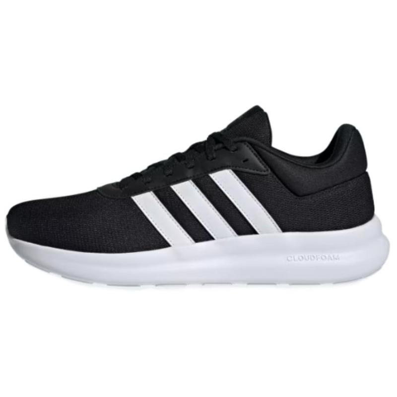 Adidas LITE RACER 4.0 Slip Resistant Abrasion Resistant Low Top Running Shoes Men's Black White Sneakers IE6133