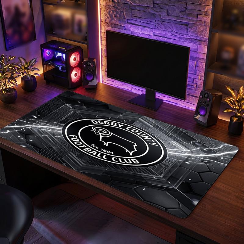 Derby County Football Print Large Mouse Pad, Anti-Slip Extended Gaming Desk Mat for Office Home