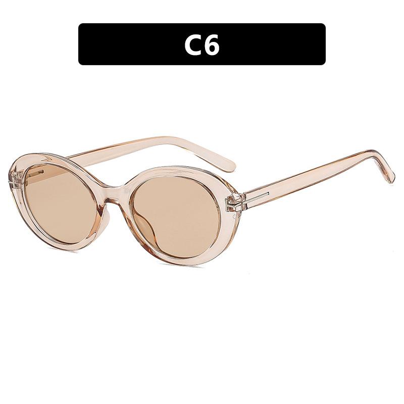 New Retro Oval T-shaped Sunglasses Women's Fashion Street Photography Trend Versatile Sunglasses UV400 Shades Eyewear