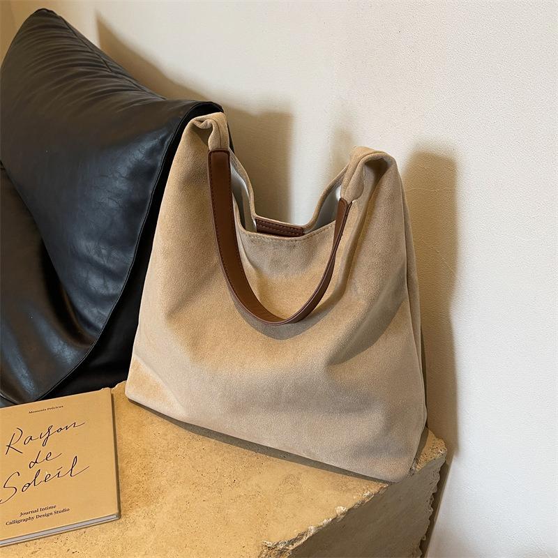 Retro soft-faced suede bread bag women's new summer large-capacity shoulder bag tote bag