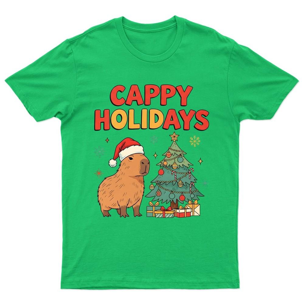 Cappy Holidays Capybara Christmas TShirt Unisex Gift Retro Funny Womens Unisex T-Shirt M