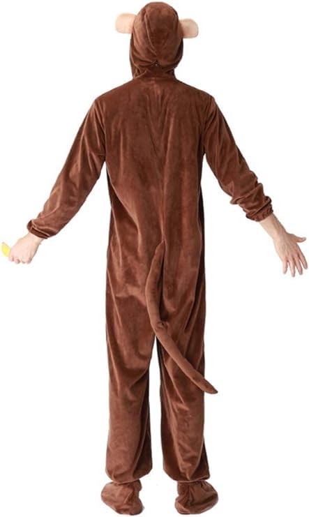 Cute Monkey Cosplay Costume Adult Animal Stage Party Fluffy Flannel Winter Warm for Indoor Cold Unisex [fanituhan] Set, Pajamas, Kigurumi, Costume,