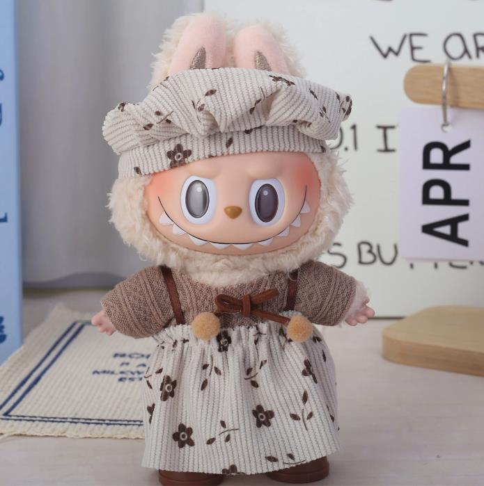 Oblečení pro panenku Labubu Oblečení 17cm Vyměnitelné Módní Kostým pro Plyšové Hračky