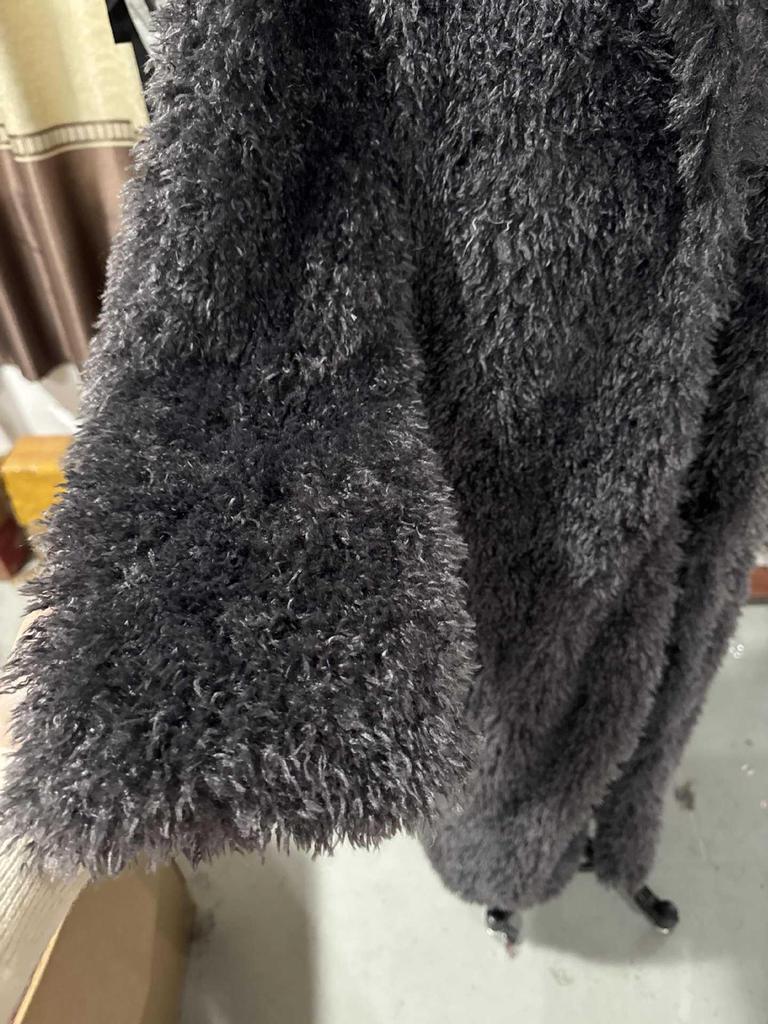 2024 European & American Gray Lapel Long Plush Coat - New Warm, Thick, Furry Outerwear for Autumn & Winter