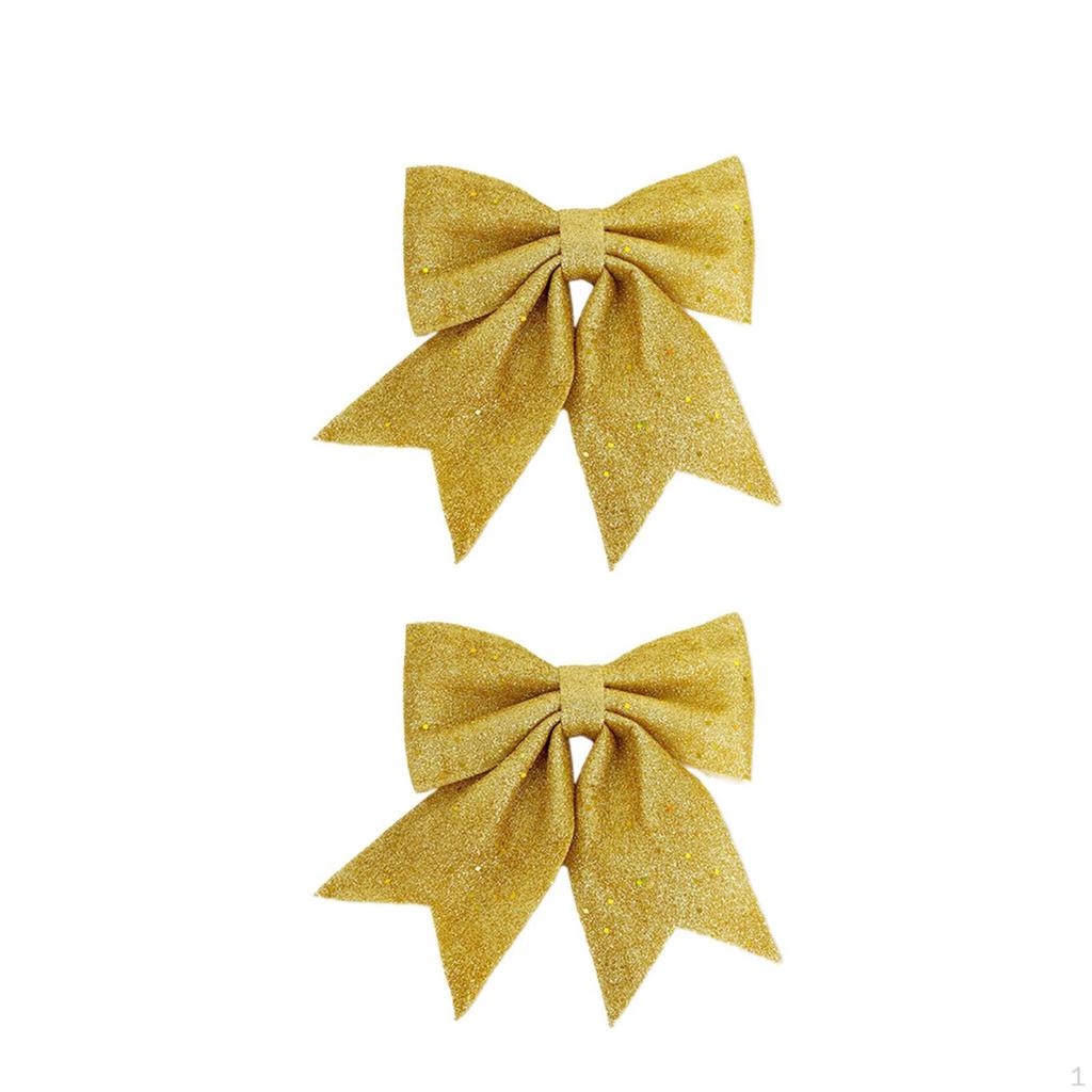2 Pack Christmas Tree Bows, Decorations, Wreath, for Living Room, Holiday,