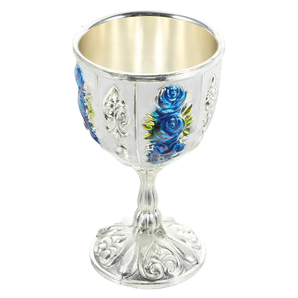 Elegant Retro Liquor Cup Anti-Drop Design Metal Wine Glass for Parties Bright Colored Mini Cup Reusable Drinks Container