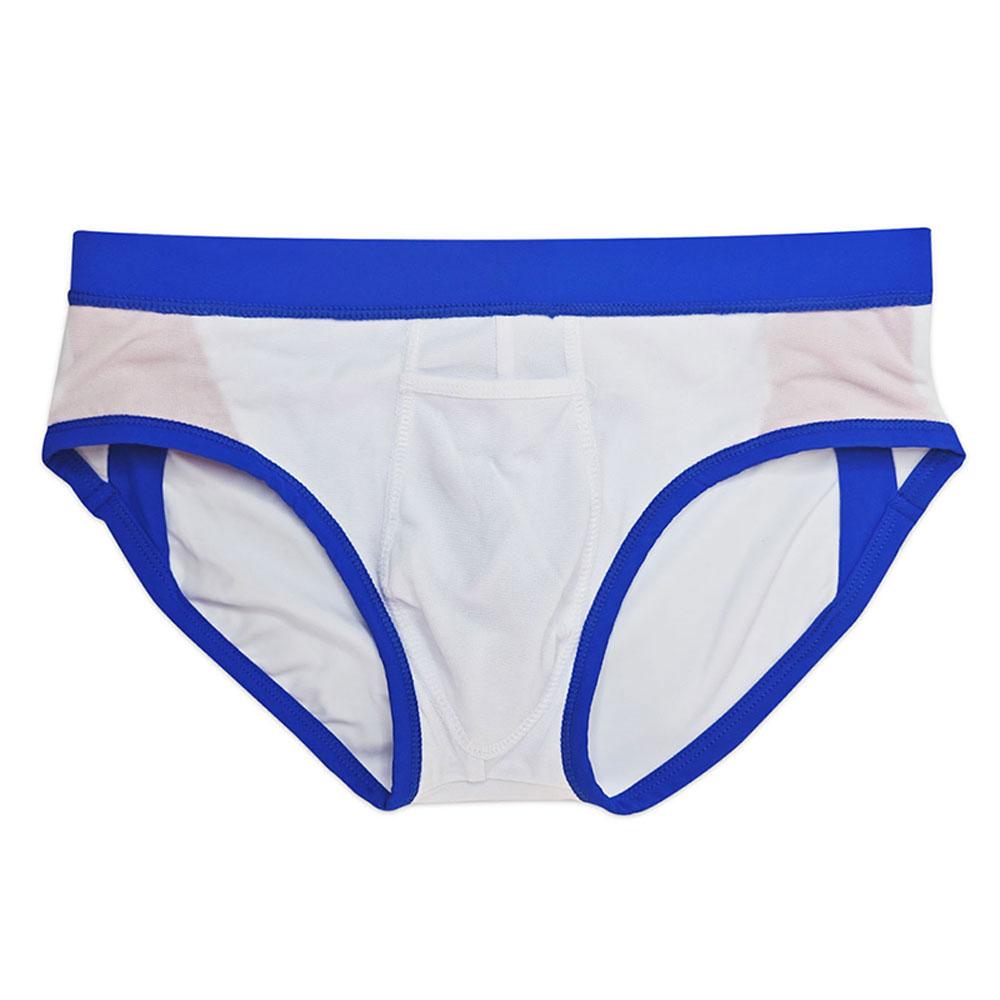 Heren Laag Uitgesneden Zwembroek Nylon Mesh Paneel Sneldrogend Elastische Contour Zakje Sexy Kleurblok Zwemkleding Voor Mannen