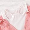 Autumn Girls' Outfit Trendy Style Toddler Fake Two-Piece Off-Shoulder Top Denim Flared Pants