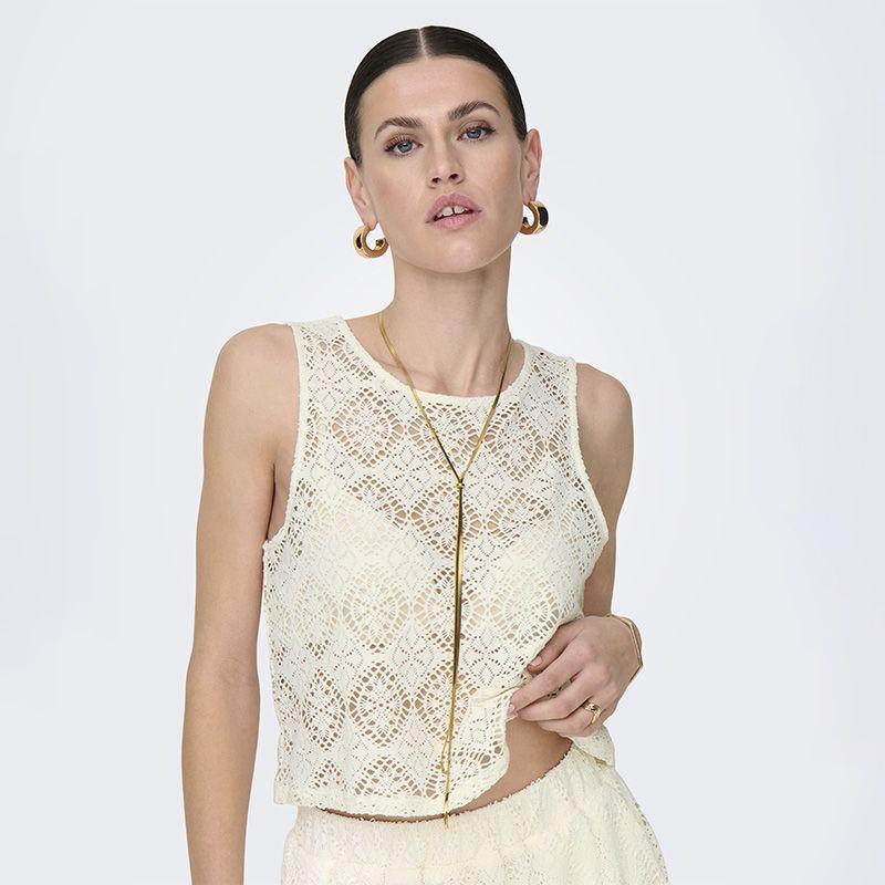 Débardeur à dentelle eva col rond regular Femme JDY