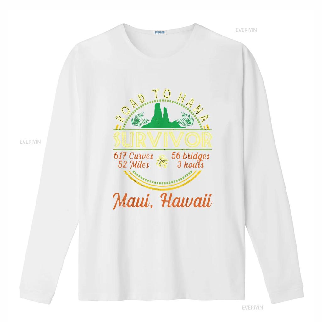 Mens Cool Hawaii Road Trip 2023 Maui To Hana Survivor Retro T Shirt Black vintage Washed Comfortable Stretched Breathable