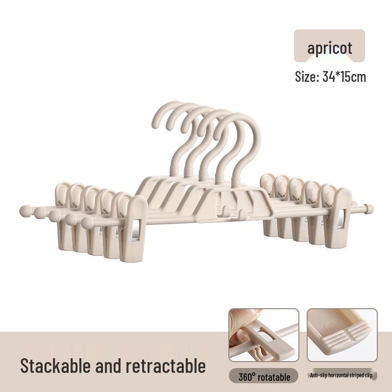 Seamless Non-Slip Pants Hangers with Double Clips - Clothes Drying and Storage Rack Clips