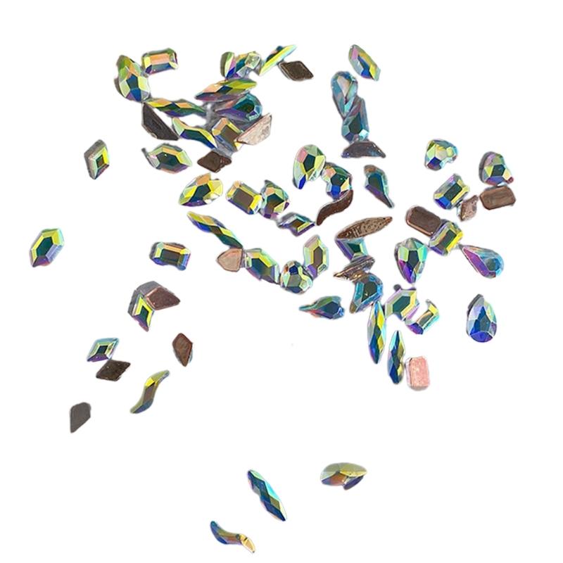100PCS Rhinestones Nail Decorations Colorful Rhinestones Nail Art Charms Irregular Nail Art Rhinestones for Nail Design