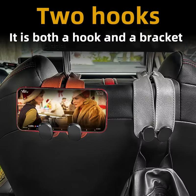 Car Headrest Hook Car interior Rear Seat Hanging Storage Bag Dual Hook 20KG Large Load-Bearing Hook Hanger Universal