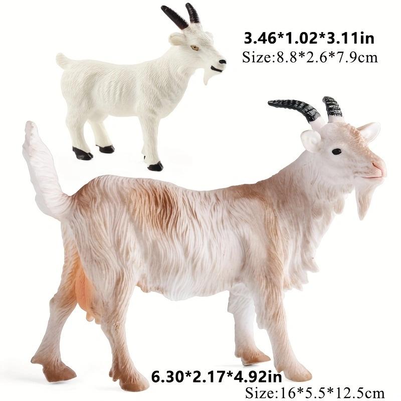 Oenux 2-Pieces Set Of Large Farm Animal Horse Cow Pig Sheep Goat Donkey Model Action Figures PVC Educational Cute Kids Toy Gift