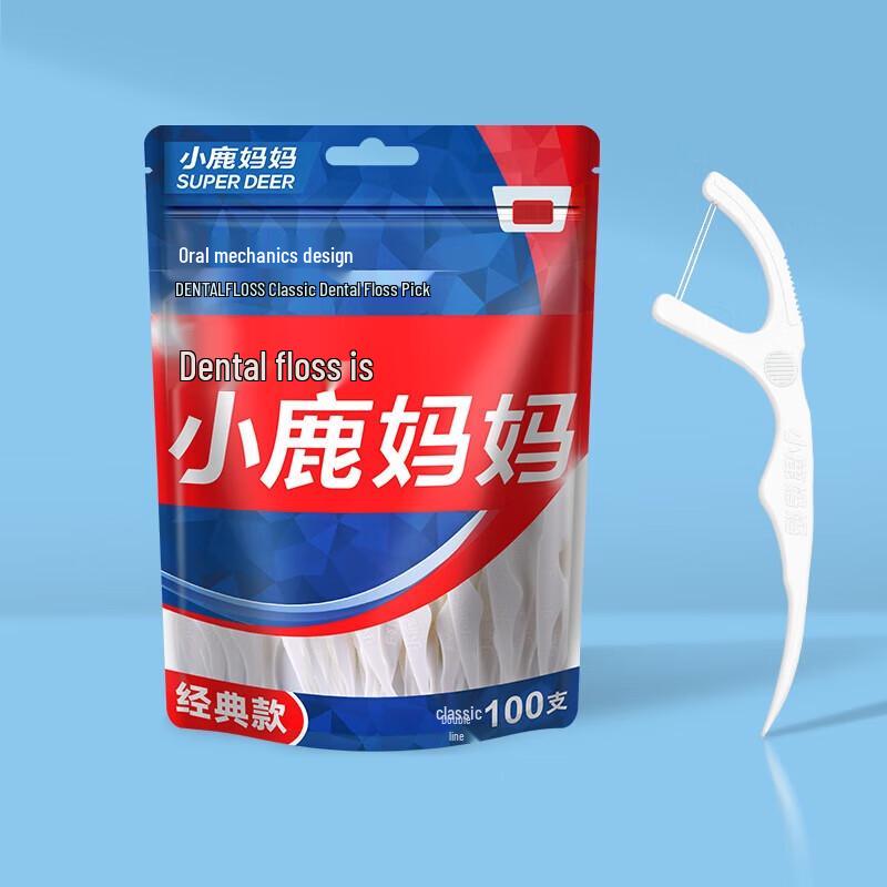 Deer Mama Classic Ultra-Fine Dual Line Dental Floss Picks, 300 Count