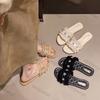 Fashion Women Summer Shoes 2025 Summer New Non Slip Comfortable Slippers Outdoor Fashion Rhinestone Flat Sandals Soft Bottom Beach Shoes