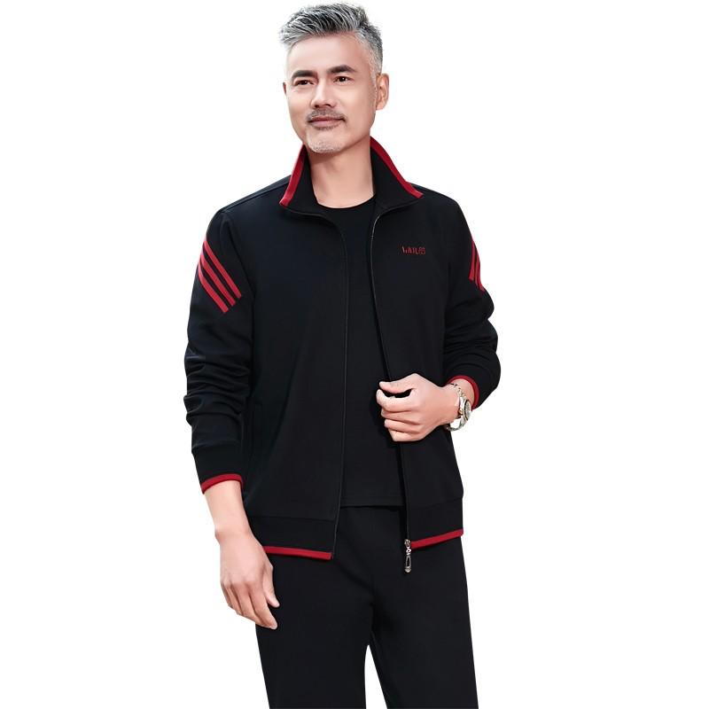 Men's Middle-Aged & Elderly Sportswear Set - Spring/Autumn Casual Two-Piece