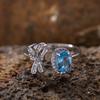 Bague Trésor en Argent Sterling S925 Topaze Naturelle Grenat Améthyste Citrine Péridot Couleur Bijoux pour Femmes
