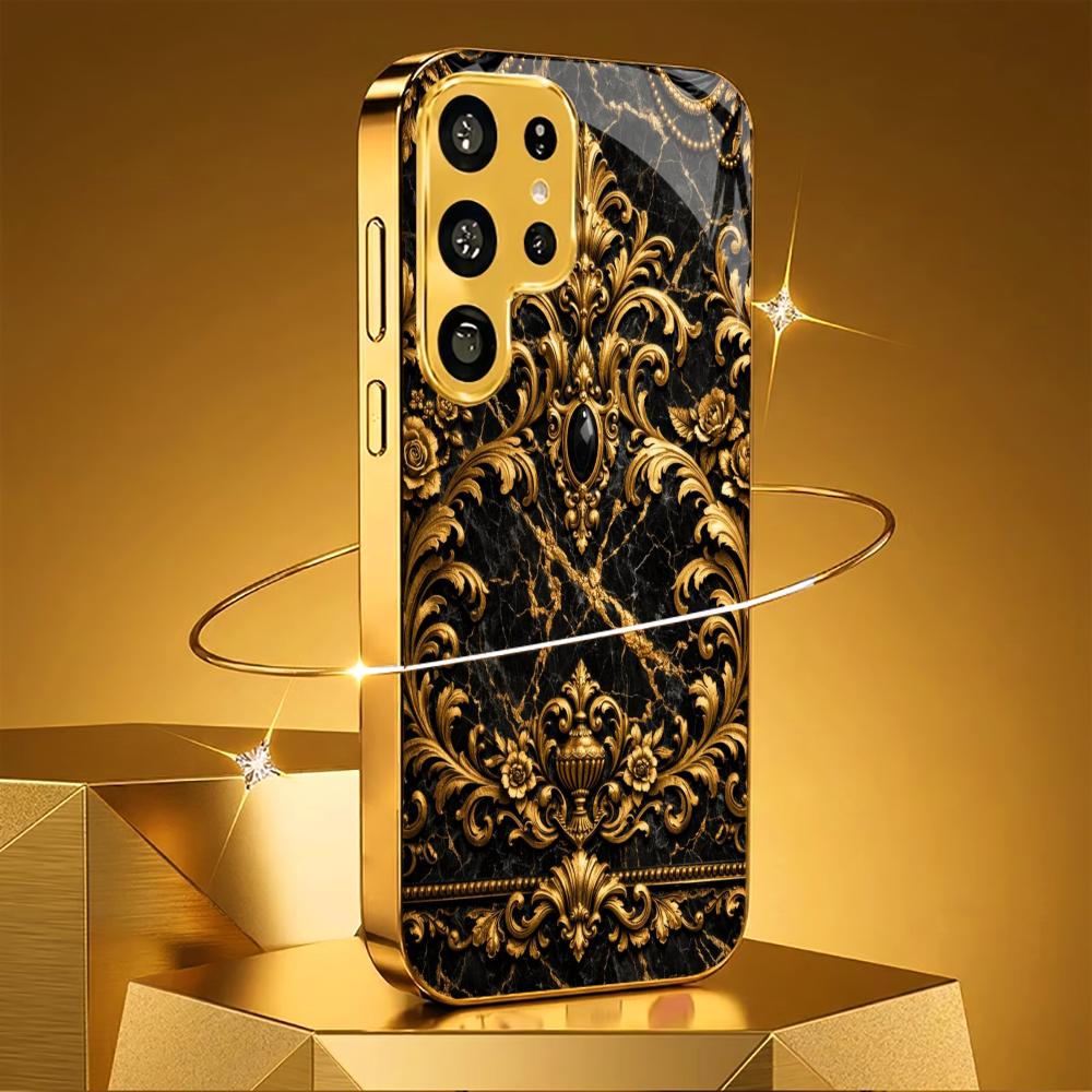 Dignified New Model Luxurious PhoneCase Electroplated Glass PhoneCase for Samsung Galaxy S26 S25 S24 S23 S22 S21 FE,Ultra,Plus