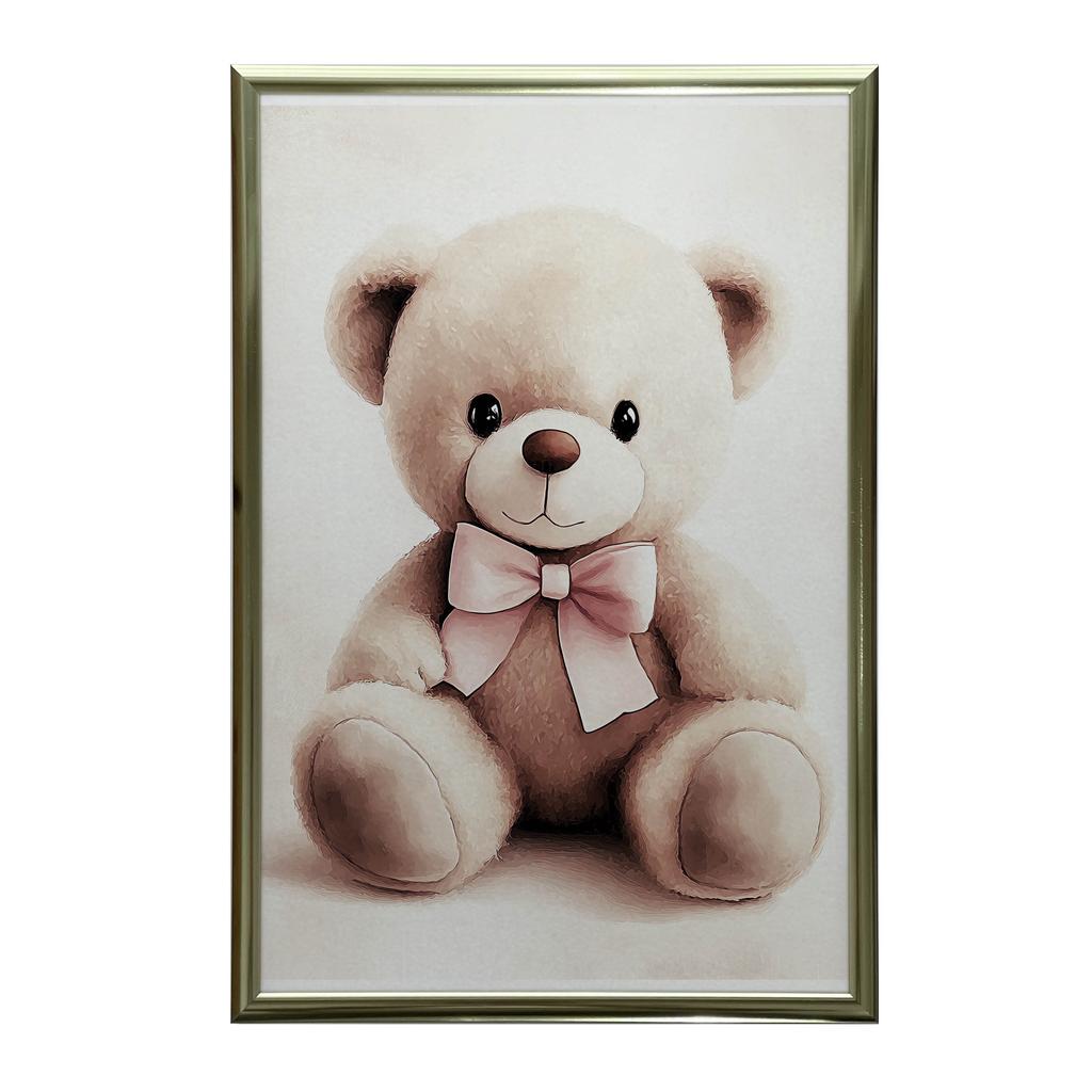 Plakat Uroczy Miś W Różowej Muszce Plakat Uroczy Miś W Różowej Muszce, 40X50 Cm, Bez Ramy, Papier Matowy 230 Gsm