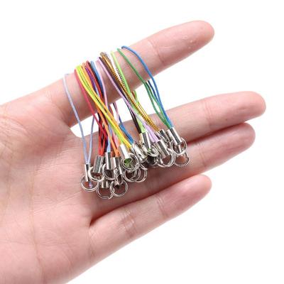 100Pcs Mix Polyester Cord with Jump Ring Lanyard Rope for Making Keychain DIY Craft Pendant Handmade Materials