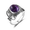 Nasiya Bohemia Style 8x10MM Oval Purple Charoite Rings For Women CopperColor Ring Fine Jewelry For Anniversary Party Gift